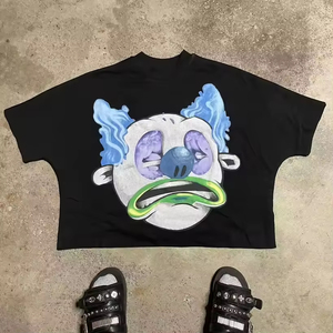 T-shirts pour hommes 100% coton Y2K imprimé graphique t-shirts Streetwear haute qualité luxe Boxy court t-shirts pour hommes - Product Image 6