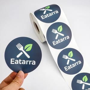 Service d'impression d'étiquettes personnalisées pour emballages alimentaires à <span class=keywords><strong>emporter</strong></span>, autocollants ronds imperméables avec logo pour emballages de plats à <span class=keywords><strong>emporter</strong></span> des restaurants - Product Image 3