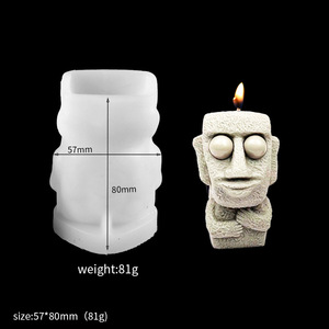 Early Riser DIY <span class=keywords><strong>divertido</strong></span> adorable parodia Stoneman decoración ornamento molde vela perfumada molde Rock <span class=keywords><strong>hombre</strong></span> retrato molde de silicona - Product Image 3