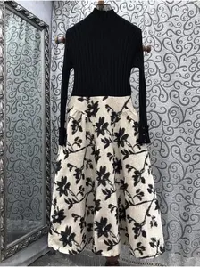 2024 primavera abito Casual da uomo di alta qualità <span class=keywords><strong>in</strong></span> <span class=keywords><strong>maglia</strong></span> Slim Fit <span class=keywords><strong>svasato</strong></span> a manica lunga a metà polpaccio con stampa Patchwork taglia XL - Product Image 6