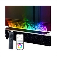 Cheminée électrique à vapeur d'eau 3D de luxe avec insert en acier de 1200 mm, 7 couleurs de flamme, contrôle par application, multimédia Bluetooth