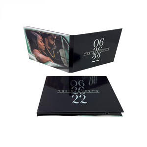 Carte vidéo de mariage personnalisée <span class=keywords><strong>Brochure</strong></span> vidéo numérique LCD 7 pouces Carte de voeux vidéo cadeau noire pour invitation de mariage - Product Image 4