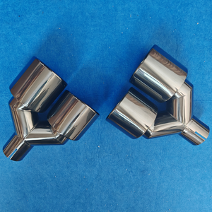 Embout d'échappement en titane noir de 4 pouces, forme en Y, bord roulé, acier inoxydable, double sortie, embout de silencieux universel, tuyau d'échappement - Product Image 5