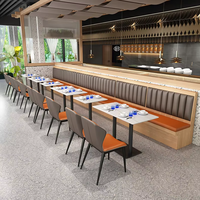 Ensemble de banquettes de restaurant, mobilier de restauration commercial, design nordique moderne, canapé, table, chaise, café, hôtel, restaurant, cantine