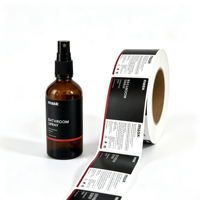 Étiquettes adhésives en vinyle imprimées sur mesure, imperméables, pour flacons de parfum, autocollants pour vaporisateurs de salle de bain avec logo privé, options de qualité alimentaire