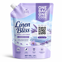 Recharge de lessive en sachet souple personnalisé avec code QR pour un sac et un code, emballage pour lessive