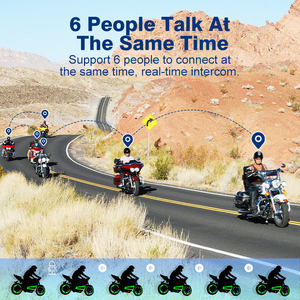 <span class=keywords><strong>Maxto</strong></span> <span class=keywords><strong>M2</strong></span> para Motocicleta, <span class=keywords><strong>Intercomunicador</strong></span> con Auriculares para 6 Motociclistas, Alcance de 1000m, Pantalla, Accesorios, Negro, 12 Horas de Reproducción de Música - Product Image 2