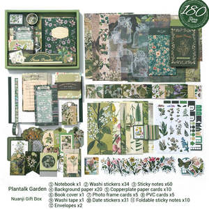 Set di Quaderni A6 Stile Semplice Retrò Letterario con Copertina in Carta, Confezione Regalo con Adesivi, Diario per Appunti - Product Image 3