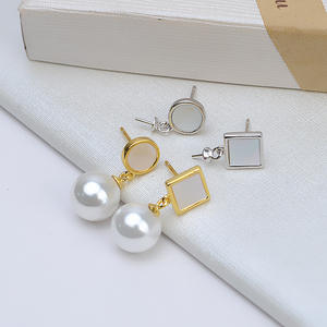 S925 Silver Leopard Head <b>Stud</b> <b>Earrings</b> for Women DIY Jewelry Accessories Empty Tray Personalized Pearl Accessories <b>Fashion</b> Style - Product Image 1