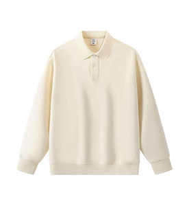 H5492 New Arrivals Wholesale Custom 350 Grams Cotton <b>Blends</b> Polo Collar Sweatshirts Unisex Sweatshirts - Product Image 5