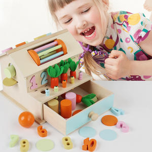 ألعاب تعليمية للأطفال مونتيسوري لعبة خشبية على شكل صندوق دائم على شكل درج وأرقام لعبة بيت الحكمة السحب والفجل المعرفي - Product Image 6