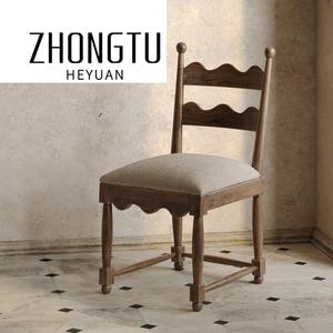 Hotel moderno ristorante francese <span class=keywords><strong>Vintage</strong></span> mobili caffè sala da pranzo in legno di quercia massello schienale alto banchetto sedia da pranzo per Hotel - Product Image 5