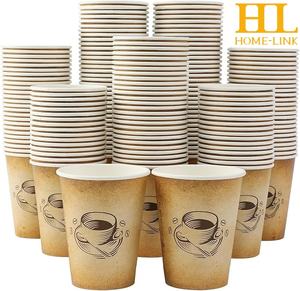 Vasos de Pulpa de Madera Biodegradables de Pared Simple para Bebidas Calientes/Frías de 6oz-32oz, Impresión Flexográfica con Logotipo Personalizado - Product Image 2