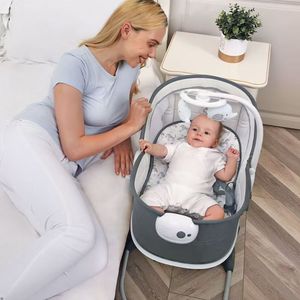 Lit de bébé pliable multifonctionnel 6-en-1, berceau à hauteur réglable et détachable pour nouveau-né de 0 à 36 mois, utilisation à domicile et en voyage, sécurité garantie - Product Image 1