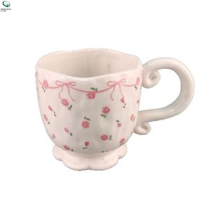 Tasse à eau en céramique de style rétro, luxe léger, haute valeur esthétique, faite à la main, pour couple, cadeau d'accompagnement pour la maison - Product Image 5