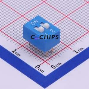 DS-02BP DIP Switch Through hole Component (THT) Switch Flat Toggle, Raised Type Single Pole Single Throw 2 2.54mm - Product Image 1