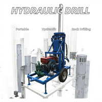 Machine de forage hydraulique diesel portable en promotion avec une profondeur maximale de 150 m pour le forage de puits et de roches