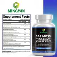 Tablet Suplemen Herbal All-in-1 OEM/ODM Sea Moss Minyak Biji Hitam Ashwagandha Akar Burdock untuk Dewasa, Mendukung Imunitas & Pencernaan