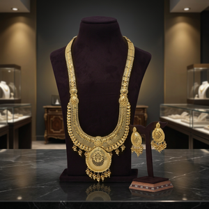 Wholesale 14K 18K 24K Gold Plated Brass Flower Design Long Necklaces Fashion Traditional Wedding Jewelry - Product Image 3