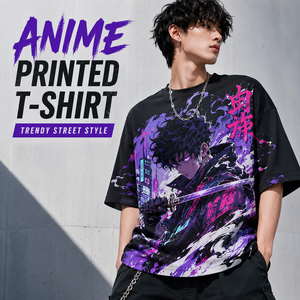<span class=keywords><strong>T</strong></span>-<span class=keywords><strong>Shirt</strong></span> con Stampa <span class=keywords><strong>Anime</strong></span> per Uomo, Oversize, Streetwear, Grafica 100% Cotone, Stampa DTG a Colori, Design Personalizzato OEM ODM, Top Casual - Product Image 1