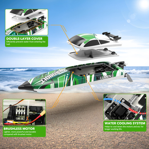 Thuyền điều khiển từ xa 2.4G Thuyền điều khiển vô tuyến không chổi than tốc độ cao có chức năng tự chỉnh sửa và đảo ngược không thấm nước - Product Image 4