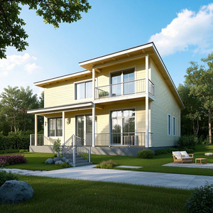 Casa prefabricada Villas Paneles <span class=keywords><strong>OSB</strong></span> Paneles MGO 6 + 12 + 6mm Ventanas y puertas de <span class=keywords><strong>aluminio</strong></span> Villas de acero ligero de lujo - Product Image 1