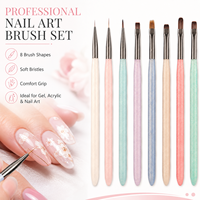 Ensemble de pinceaux à ongles portables de luxe en nylon haute performance avec service personnalisé pour manucure professionnelle