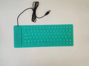 Cover tastiera in Silicone 85 tasti USB 2.0 Soft Laptop PC verde rosa impermeabile resistente all'acqua tastiera lavabile per <span class=keywords><strong>Computer</strong></span> - Product Image 3