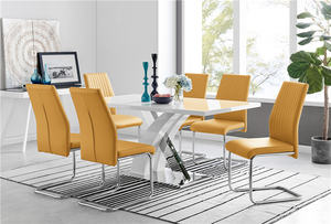 Mesa de Comedor Extensible de Estilo Nórdico con Panel Superior de MDF, Plegable, Cuadrada, para 6 Personas, Juego de Mesas de Comedor de Lujo - Product Image 6