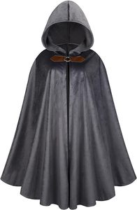 Mittelalterlicher Wildleder-Samt Herren Halloween Retro Kampfkrieger Rollenspiel Cosplay Kostüm Umhang - Product Image 6