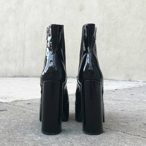 Vendita calda stivali bassi da donna con punta quadrata in morbida pelle e versatili con <span class=keywords><strong>tacco</strong></span> alto stivaletti neri - Product Image 5