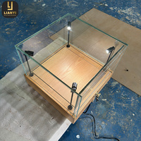 Vitrine en verre en bois avec serrures Table Top Trade Showcase Armoire de magasin de luxe portable pour cartes à collectionner/bijoux/montres