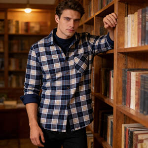 Chemises Décontractées à Carreaux pour Hommes, Vente en Gros, Hiver, Double Épaisseur, Poches, Style Décontracté - Product Image 2