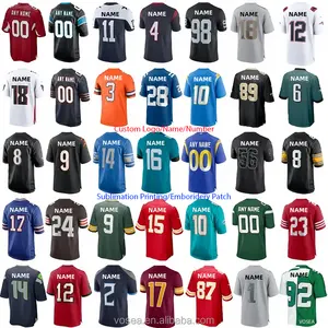 Camisetas de equipo bordadas para hombre al por mayor, camiseta de fútbol americano personalizada, ropa de fútbol americano