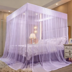 Zanzariera quadrata ecologica in stile principessa francese, con struttura rinforzata a doppio strato per letto matrimoniale, in garza. - Product Image 5