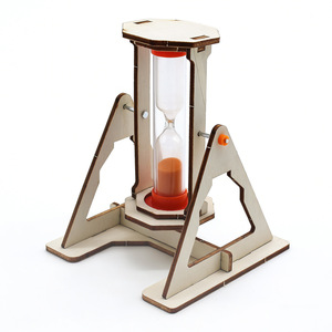 Kit d'horloge à sable en bois 90 mm x 90 mm x 115 mm, jouet scientifique éducatif pour enfants, modèle d'expérimentation physique DIY - Product Image 4