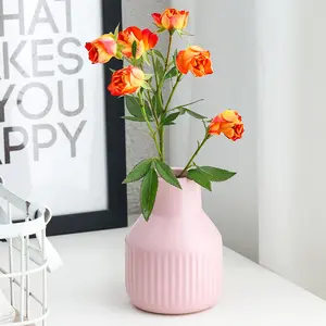 Vaso de cerâmica minimalista nórdico, vaso de cerâmica criativo para decoração de casa, sala de estar, mesa de jantar, quarto, vaso de flores seca