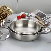 Marmite coréenne en acier inoxydable avec poignée, vente en gros, ustensiles de cuisine en or pour soupe, nouilles, paella