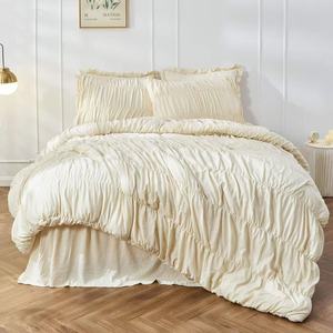<span class=keywords><strong>Queen</strong></span> Lichtgrijs Effen 100% Polyester 3-delig Dekbedovertrekset - Eenvoudige Stijl 200TC Draadtelling All-Season Beddengoed - Product Image 3