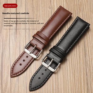 Correa de Reloj de Cuero Genuino a Precio de Fábrica, Universal, Impermeable, Lisa, Suave y Transpirable, de 12 a 24 mm, Accesorios para Relojes - Product Image 2