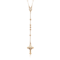 Collier pendentif long en chaîne avec chapelet de style religieux Xuping Fashion, plaqué or 18 carats, couleur or