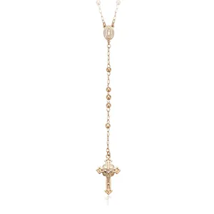 Xuping-collar con colgante de cadena larga, regalo, Rosario, color dorado, 18k, estilo reigion, 46256