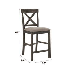 DB Martha II Tan Linen & Weathered Gray Counter Height <b>Bar</b> Chair Set of 2 - Product Image 2
