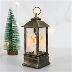 Venta al por mayor de adornos navideños modernos farol LED fiesta en casa intermitente LED Navidad muñeco de nieve decoración figuras lámpara