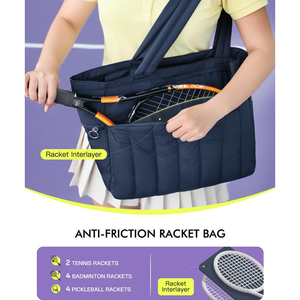 <span class=keywords><strong>Bolsa</strong></span> Deportiva con Compartimento para Zapatos y Bolsillo Impermeable, Capacidad para 2-4 Raquetas y Laptop <span class=keywords><strong>de</strong></span> 15.6 Pulgadas, <span class=keywords><strong>Bolsa</strong></span> <span class=keywords><strong>de</strong></span> Tenis Acolchada para Mujer - Product Image 3