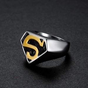 Superman Ring New Arrive Wholesale Stainless Steel Red Compass Casting Custom Colors Accepted High Polish No Stone / No Settig - Product Image 3