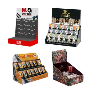 Wholesale Custom Makeup Products Counter Display Box Corrugated Cardboard Pop Up Cosmetics Counter Top Display Box Supplier