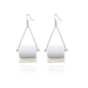 Boucles d'oreilles suspendues en <span class=keywords><strong>papier</strong></span> <span class=keywords><strong>toilette</strong></span> amusant pour femmes, cadeau de fête pour adolescents, boucles d'oreilles inhabituelles, bijoux de mode esthétique Harajuku, 2023 - Product Image 2