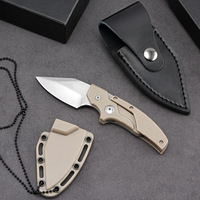 Mini couteau pliant EDC en acier inoxydable avec lame délavée, multifonctionnel pour la chasse en extérieur et l'autodéfense, personnalisable OEM