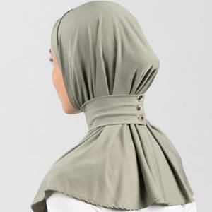 Vente en gros 2025 : Bonnet instantané en bambou pour femmes musulmanes, doux et respirant, avec sangle réglable et bouton, en jersey - Product Image 2